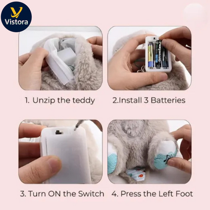 Breathing Teddy Bear with Soothing Music™ – Anxiety Relief Plush Toy for Kids & Adults